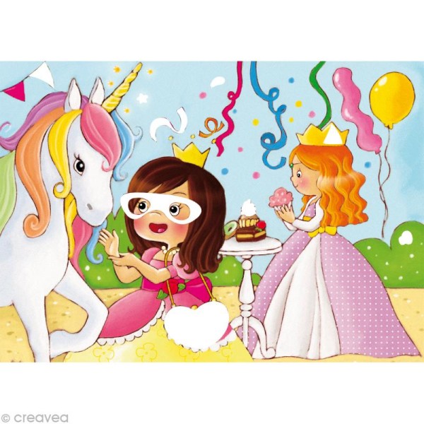 Cartes invitation anniversaires Princesses - Kit complet - Photo n°5