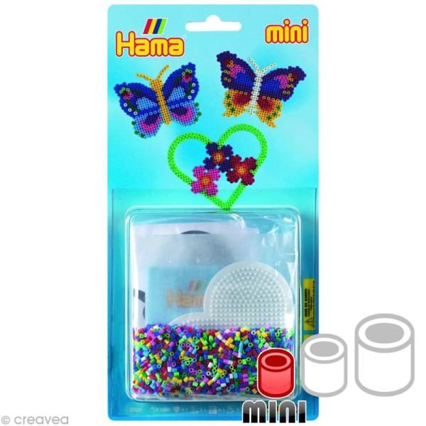 Kit Perles Hama mini diam. 2,5 mm - Papillon - Photo n°1