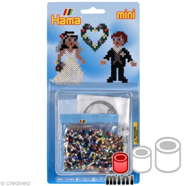 Kit Perles Hama mini diam. 2,5 mm - Mariage - Photo n°1