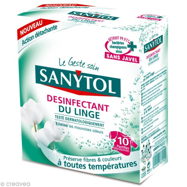 Désinfectant du linge Sanytol x 10 tablettes - Photo n°1