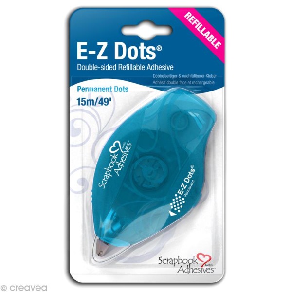 Dérouleur adhésif permanent E-Z Dots points - rechargeable - 15 m - Photo n°1