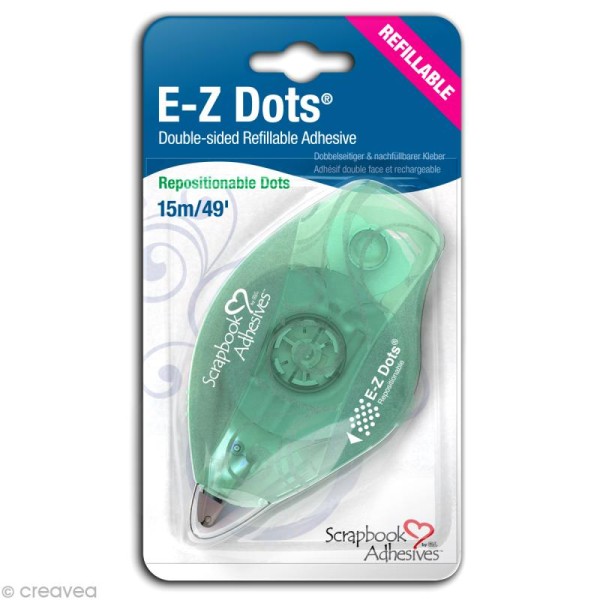Dérouleur adhésif repositionnable E-Z Dots points - rechargeable - 15 m - Photo n°1