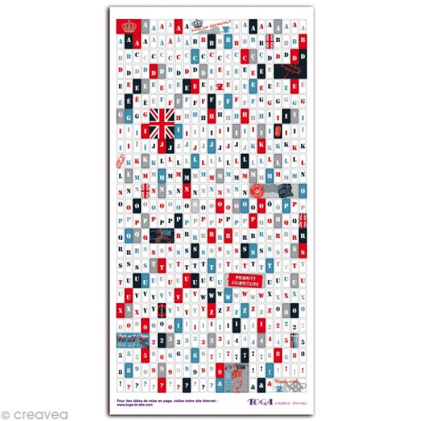 Stickers Alphabet Londres - 1 planche 15 x 30 cm - Photo n°1