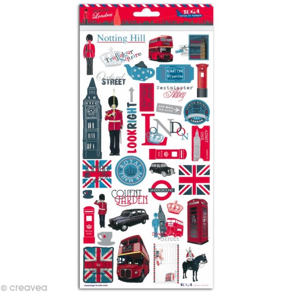 Stickers scrapbooking Londres - 2 planches 15 x 30 cm - Photo n°6