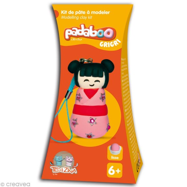 Kit de pâte à modeler Padaboo - Grigri Kokeshi Rose - Photo n°1