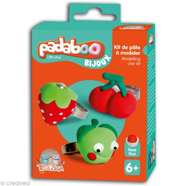 Kit de pâte à modeler Padaboo - Bijoux 3 Bagues Fruits - Photo n°1