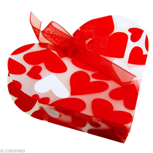 Sachets cadeaux en plastique en forme de coeur 10 cm - 4 pcs - Photo n°1