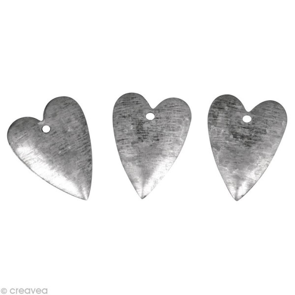 Déco métal Coeur mini argenté 2,5 cm x 8 - Photo n°1