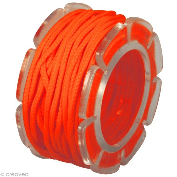 Cordon coton pour bijou 1,5 mm - Orange fluo x 5 m - Photo n°1