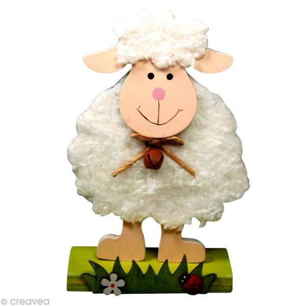 Mouton Molly en bois 13,5 cm - Photo n°1