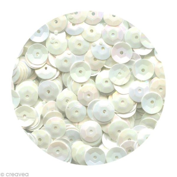 Sequins paillettes 6 mm Blanc irisé - 4000 pcs - Photo n°1