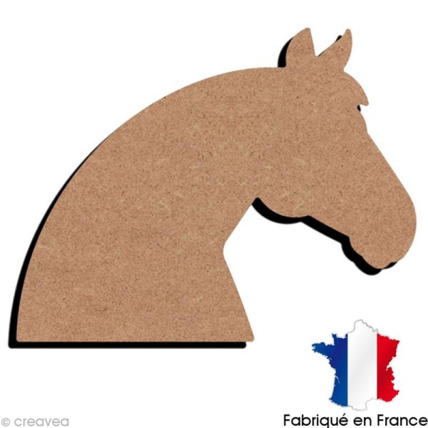 Tête de cheval en bois à décorer - 17 x 13 cm - Photo n°1
