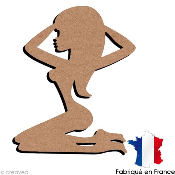 Femme nue en bois à décorer - 30 x 24,5 cm - Photo n°1
