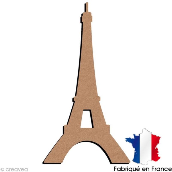 Tour Eiffel en bois à décorer - 57,5 x 31 cm - Photo n°1