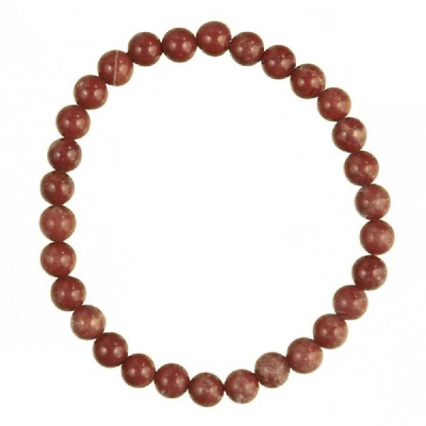 Bracelet en jaspe rouge - perles rondes. - Photo n°2