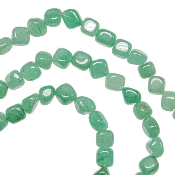 Collier en aventurine verte - Perles roulées 5 à 8 mm - 43 cm. - Photo n°3