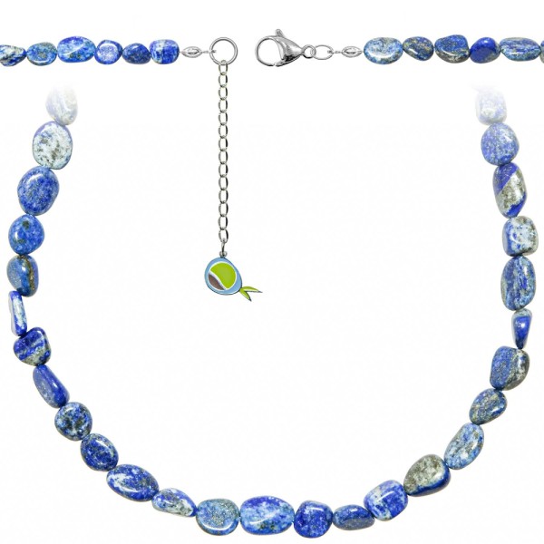 Collier en lapis lazuli - Perles roulées 7 à 10 mm - 43 cm. - Photo n°2