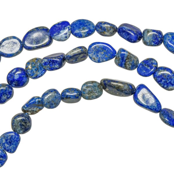 Collier en lapis lazuli - Perles roulées 7 à 10 mm - 43 cm. - Photo n°3