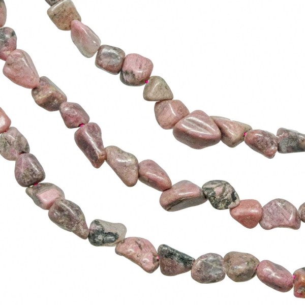Bracelet en rhodonite - Perles roulées 7 à 10 mm. - Photo n°3