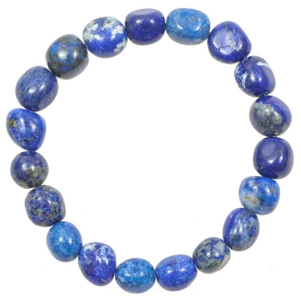 Bracelet en lapis-lazuli - Qualité extra - Perles pierres roulées. - Photo n°2