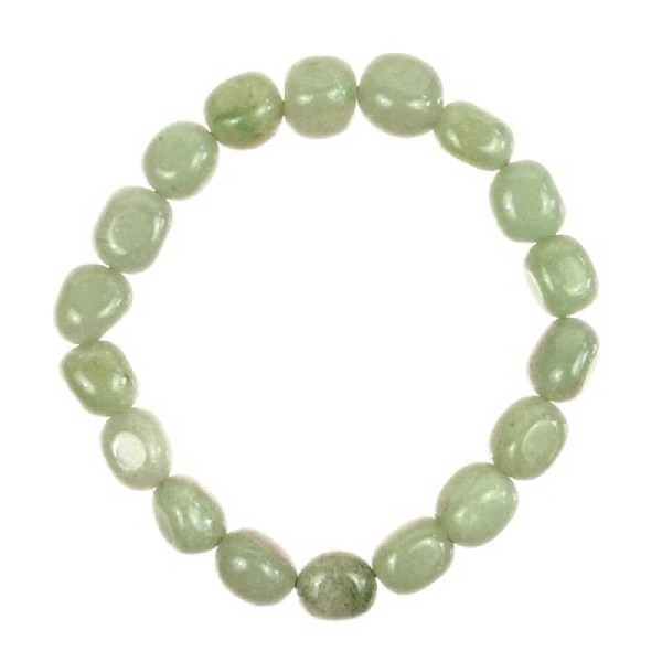 Bracelet en aventurine verte - Perles pierres roulées. - Photo n°2