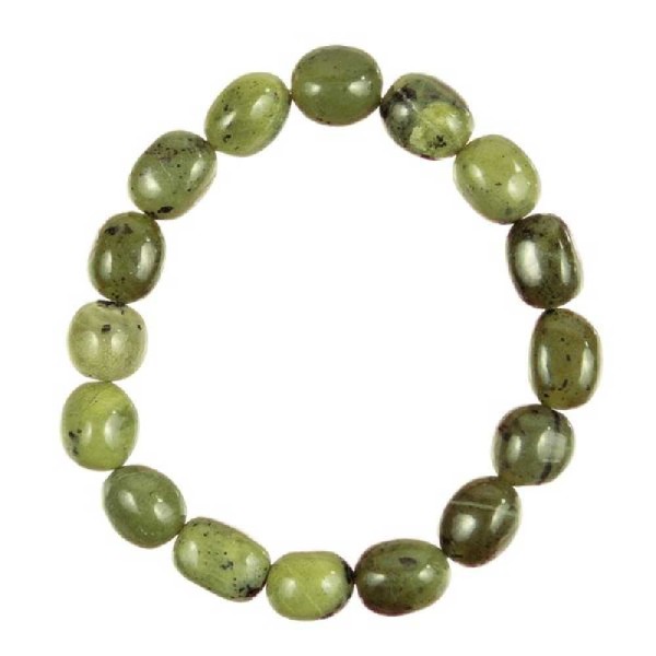 Bracelet en jade néphrite - Perles pierres roulées. - Photo n°2