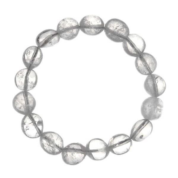 Bracelet en cristal de roche - Perles pierres roulées. - Photo n°2
