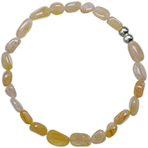 Bracelet en pierre de soleil - Perles roulées 5 à 8 mm. - Photo n°2