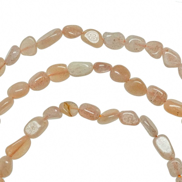 Bracelet en pierre de soleil - Perles roulées 5 à 8 mm. - Photo n°3