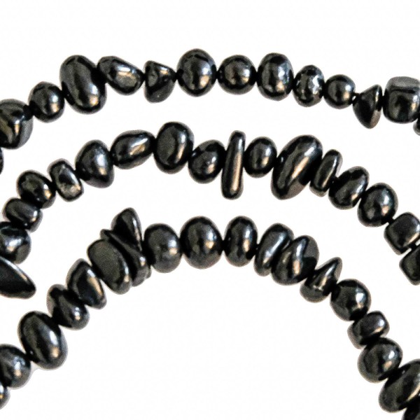 Bracelet en shungite - Perles roulées 7 à 10 mm. - Photo n°3