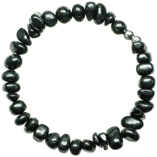 Bracelet en shungite - Perles roulées 7 à 10 mm. - Photo n°1