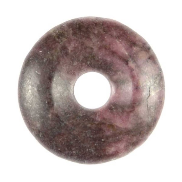 Donut Pi Chinois en rhodonite pour pendentif - Diamètre 3 cm. - Photo n°2