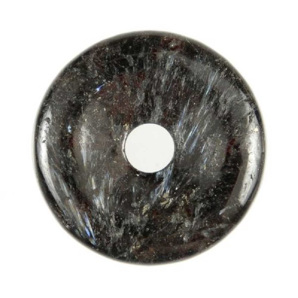 Donut Pi Chinois en astrophyllite pour pendentif - Diamètre 3 cm. - Photo n°1