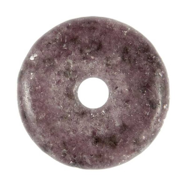 Donut Pi Chinois en lépidolite pour pendentif - Diamètre 3 cm. - Photo n°2