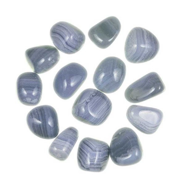 Pierres roulées calcédoine bleue - 2.5 à 3.5 cm - Qualité extra - Lot de 2. - Photo n°2