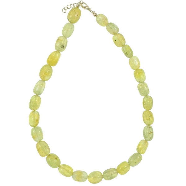 Collier en préhnite épidote - Perles pierres roulées (grosses perles). - Photo n°2