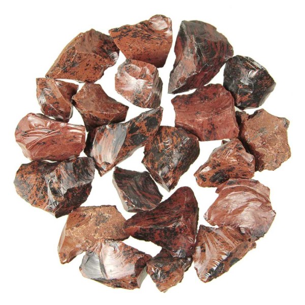 Pierres brutes obsidienne acajou - 3 à 5 cm - 100 grammes. - Photo n°2