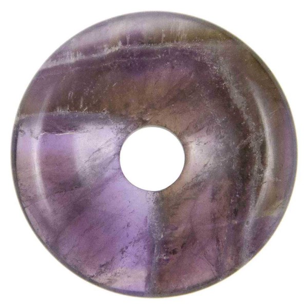 Donut Pi Chinois en fluorite violette pour pendentif - Diamètre 3 cm. - Photo n°2