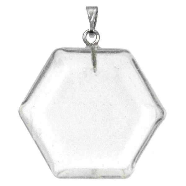 Pendentif hexagone en cristal de roche. - Photo n°2