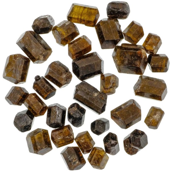 Pierres brutes tourmaline ambrée biterminée (dravite) - 1.5 à 3 cm - Lot de 4. - Photo n°2