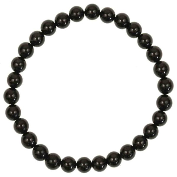 Bracelet en tourmaline noire - perles rondes. - Photo n°2