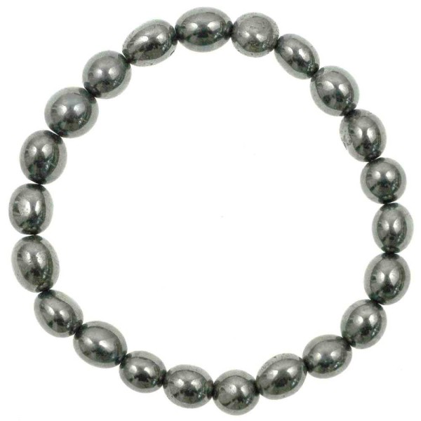 Bracelet en hématite - Perles pierres roulées. - Photo n°2