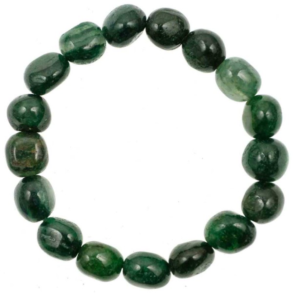 Bracelet en fuschite verte - Perles pierres roulées. - Photo n°2