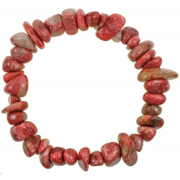 Bracelet en thulite - Perles pierres roulées. - Photo n°2