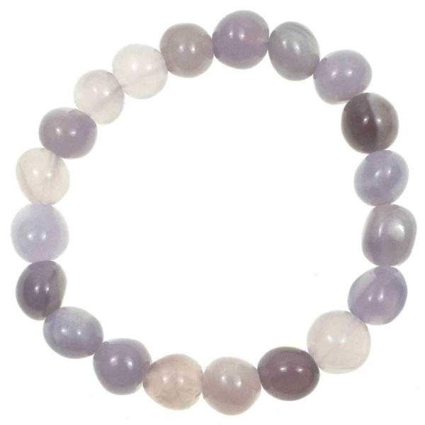 Bracelet en fluorite violette - Perles pierres roulées. - Photo n°2