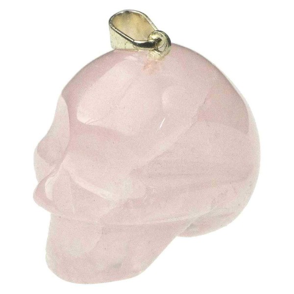 Pendentif crâne en quartz rose (type allien). - Photo n°2