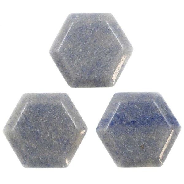 Hexagone poli en quartz bleu - 4 cm. - Photo n°3