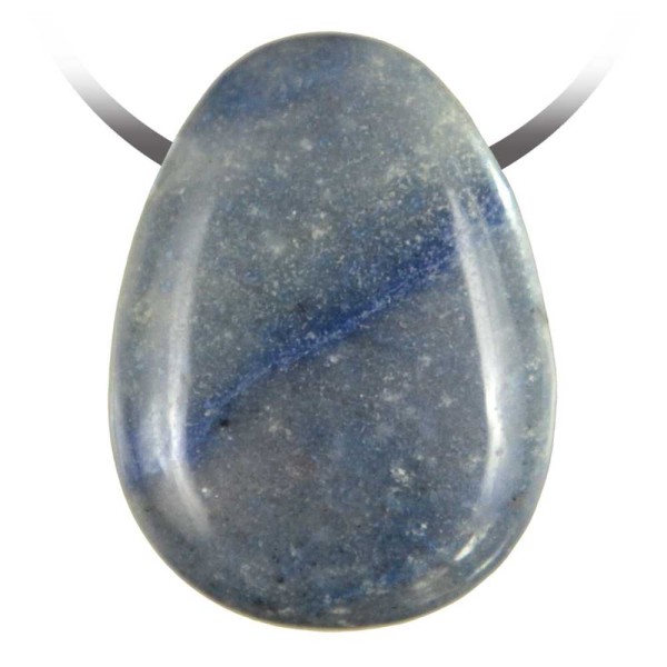 Pendentif goutte pierre percée en quartz bleu cordon vendu séparément. - Photo n°2