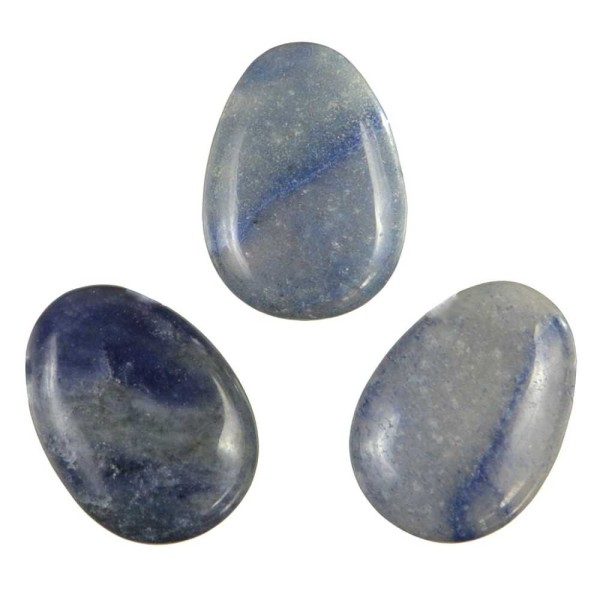 Pendentif goutte pierre percée en quartz bleu cordon vendu séparément. - Photo n°3
