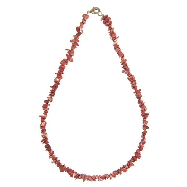 Collier en jaspe rouge - perles baroques. - Photo n°2